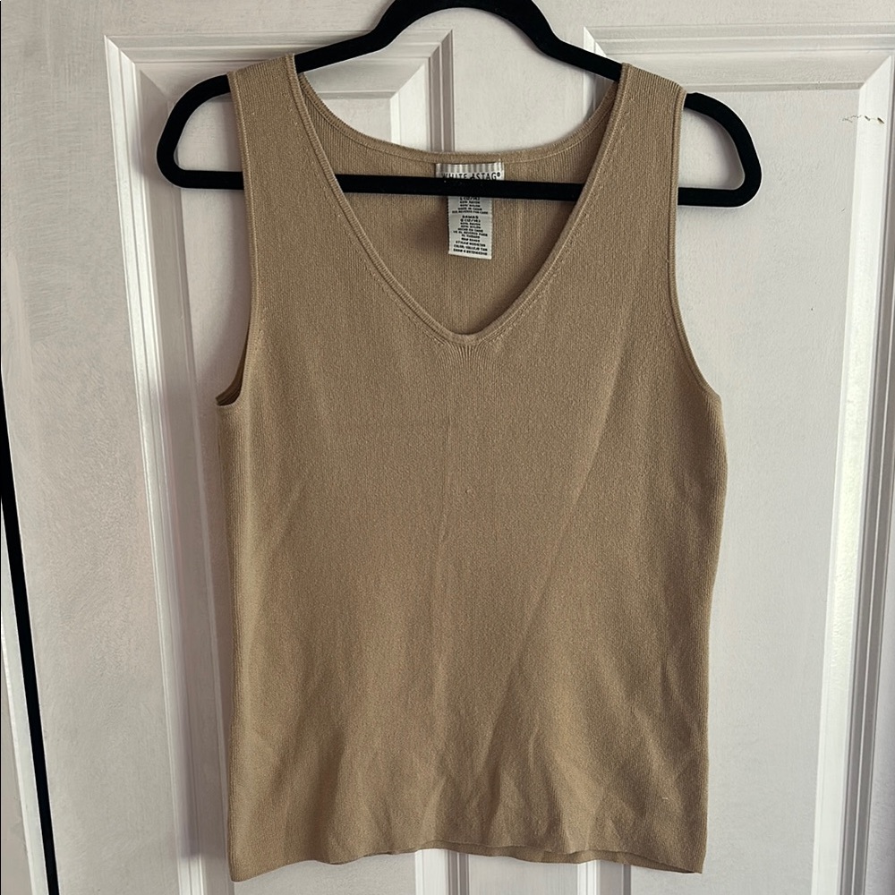 White Stag Tan Fitted Sleeveless Tank Top